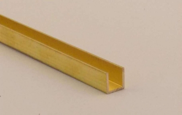 Messing U Profil MS56 10 x 10 x 1 mm ; Länge 250mm Schenkel 10mm x Schenkel 10mm x Schenkel 10mm X Materialstärke 1mm